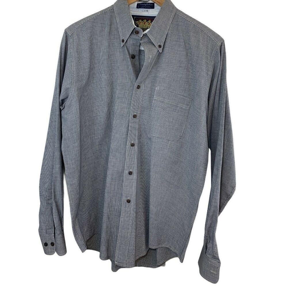 Menβs Polo Chaps Ralph Lauren Blue Button Up Shirt 34-35 Old Money Preppy